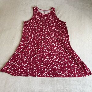 Old Navy Red with White Floral Sleeveless Dress
